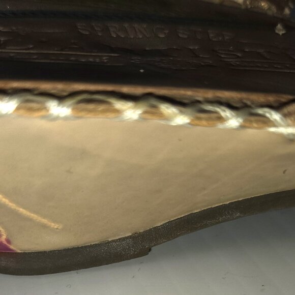 Spring Step L'Artiste Hand Painted Flowers Women's Leather Sandals Size 7 EU38 - Picture 10 of 11